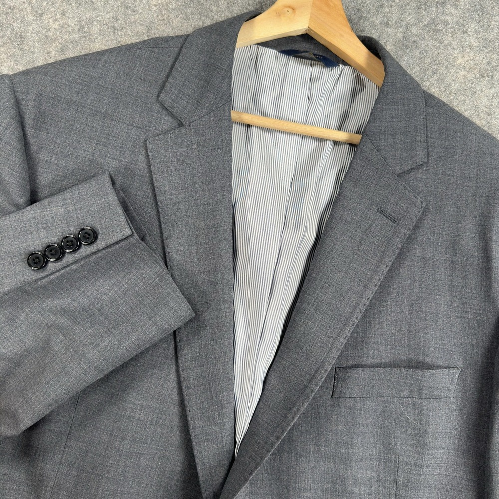 Brooks Brothers Suit Jacket Mens 48R Gray Wool Stretch Two Button‎ Explorer